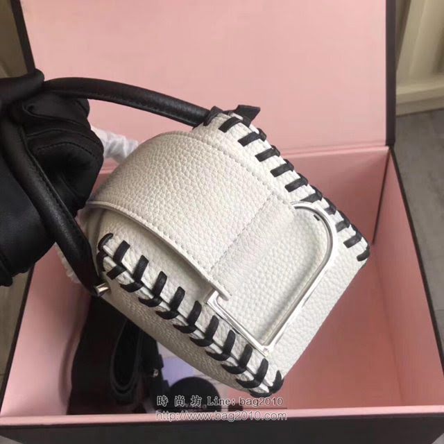 DELVAUX女包 Delvau單肩斜挎包 半手工Cool box 小號 德爾沃女手提包 手拎包 白色編織  fcs1201